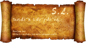Suták Lóránt névjegykártya